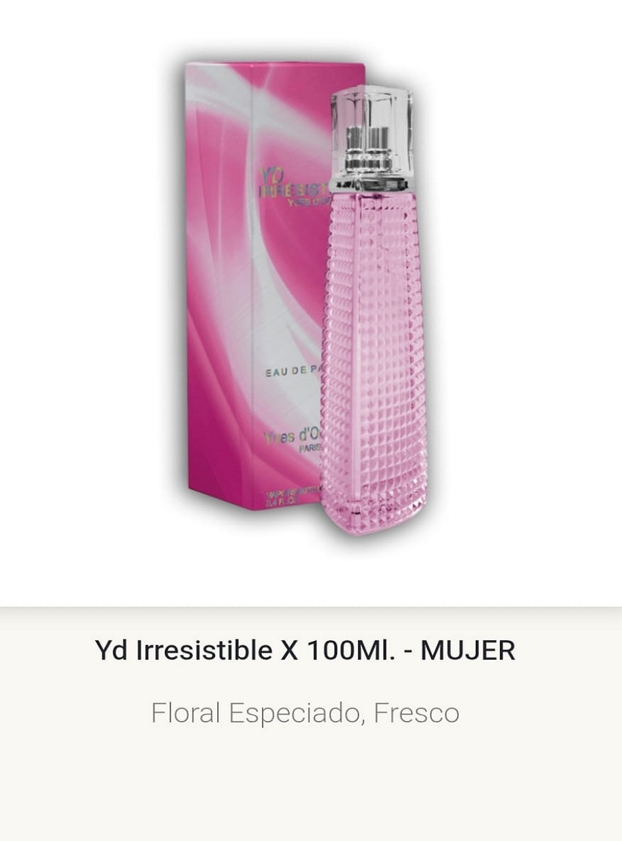 F21 Yves D'Orgeval Parfums Yd Irresistible Femenino 100 ml Precios Por Mayor