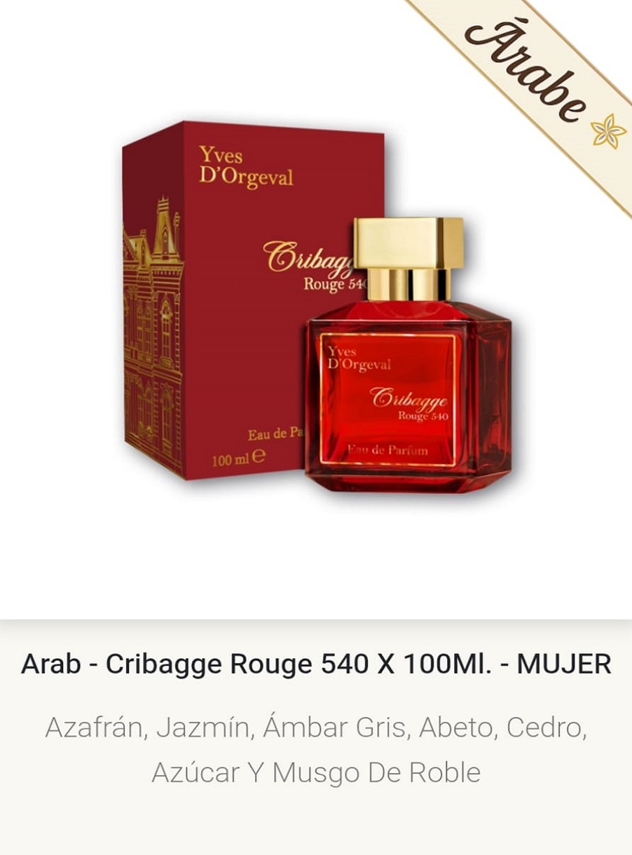 AC7 CRIBAGGE ROUGE 540 100 ml ARABIC COLLECTION Yves D´Orgeval