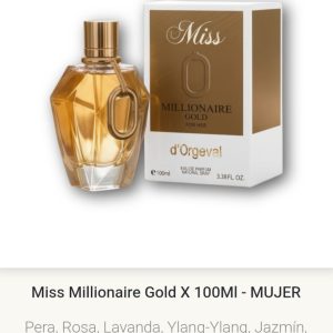 F88 Miss Millionaire Gold 100 ML Femenino Yves D´Orgeval Parfums