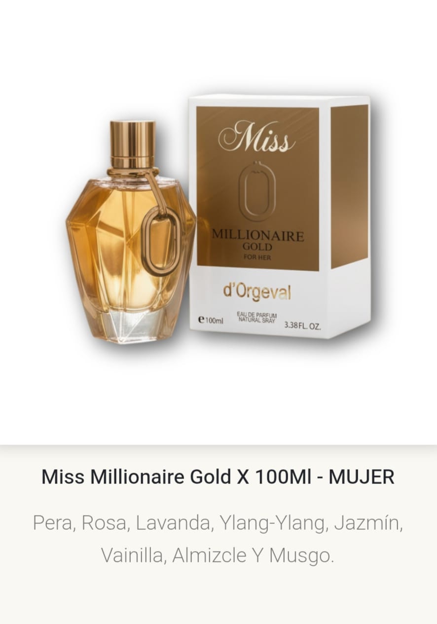 F88 Miss Millionaire Gold 100 ML Femenino Yves D´Orgeval Parfums
