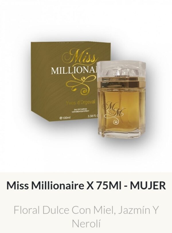 F28 Yves D'Orgeval Parfums Miss Millonaire Femenino 100 ml Precios Por Mayor