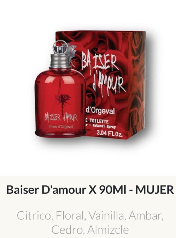 F31 Yves D'Orgeval Parfums Baiser D'Amour Femenino 90 ml Precios  Por Mayor