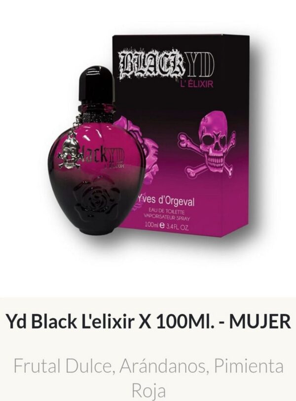 F37 Yves D'Orgeval Parfums Yd Black L'Elixir Femenino 100 ml Precios  Por Mayor