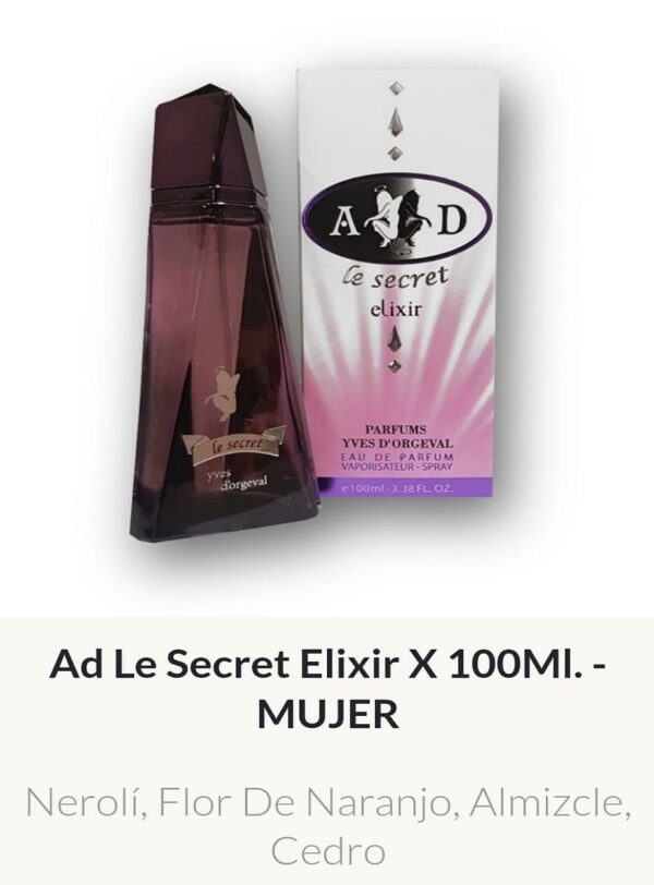 F05 Yves D'Orgeval Parfums Ad Le Secret Elixir Femenino 100 ml Precios Por Mayor