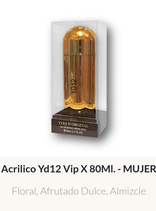 F59  Yves D'Orgeval Parfums Yd12 Vip Acrilico Femenino 80 ml Precios  Por Mayor