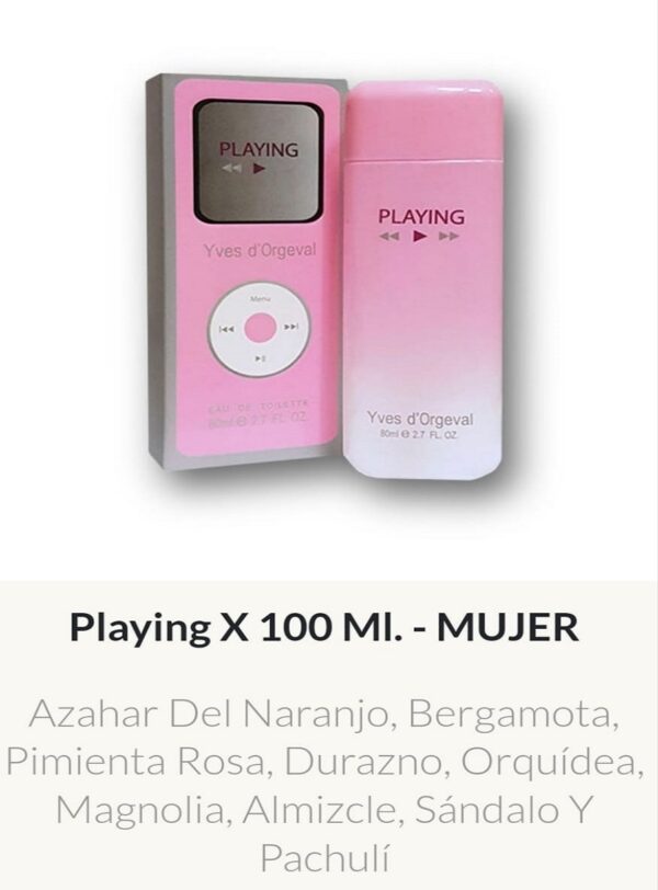 F62 Yves D'Orgeval Parfums Playing Femenino 100 ml Precios  Por Mayor