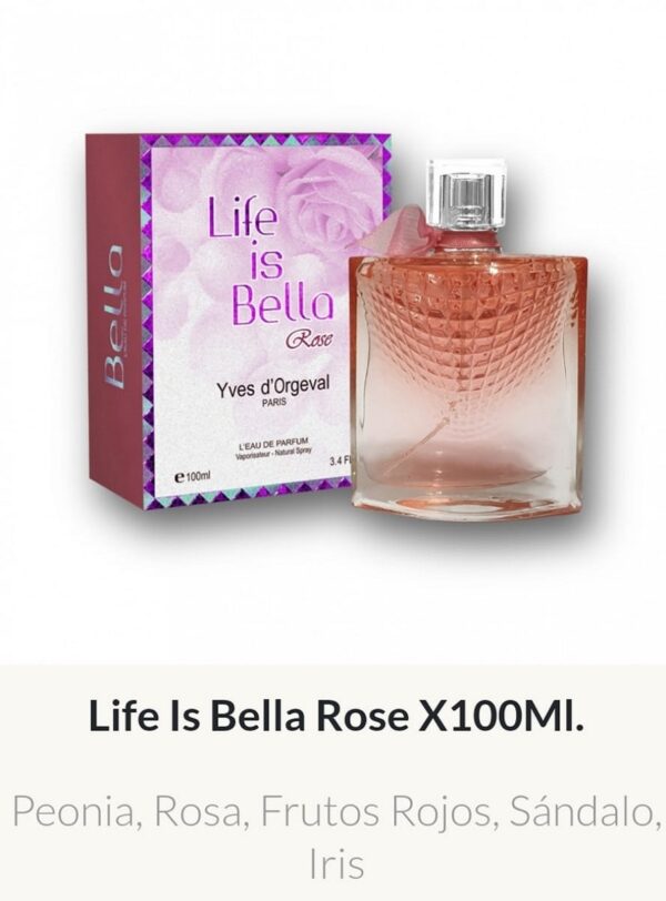 F69 Yves D'Orgeval Parfums Life Is Bella Rose Femenino 100 ml Precios  Por Mayor