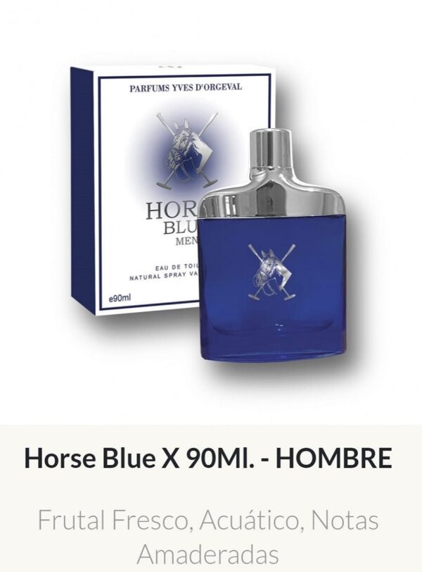 M04 Yves D'Orgeval Parfums Horse Blue Masculino 90 ml Precios Por  Mayor