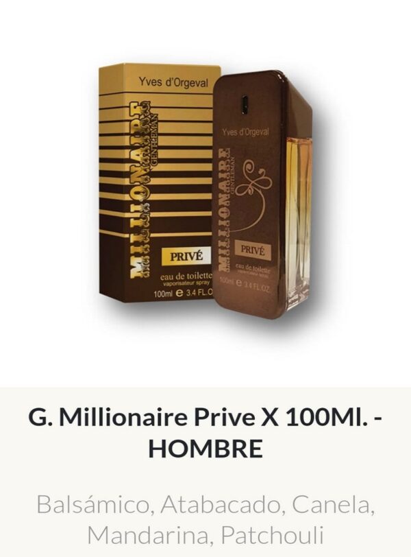 M40 Yves D'Orgeval Parfums G. Millionaire Prive Masculino  100 ml Precios Por Mayor