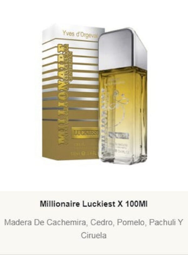 M54 Yves D'Orgeval Parfums Millionaire Luckiest Masculino  100 ml Precios Por Mayor