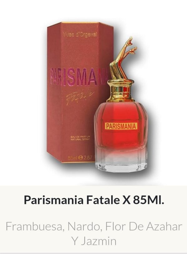 F78 Yves D´Orgeval Parfums Parismania Fatale Femenino 85 ml Precios  Por Mayor